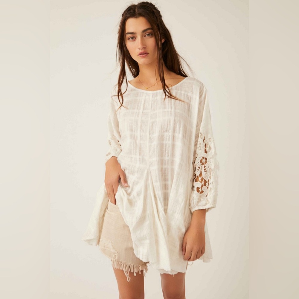 Free People White Shores Tunic Size XS